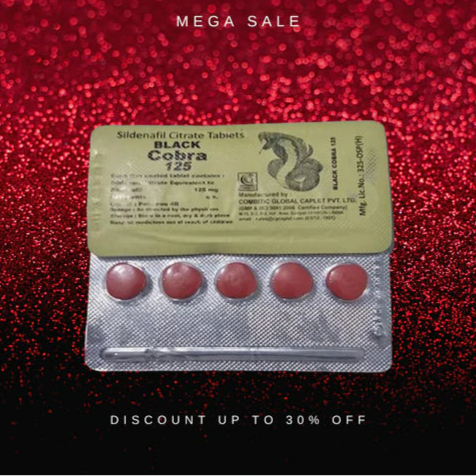 BLACK COBRA 125MG DELAYING TABLETS